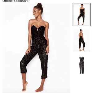 Sold out small vs velvet leopard jumpsuit.